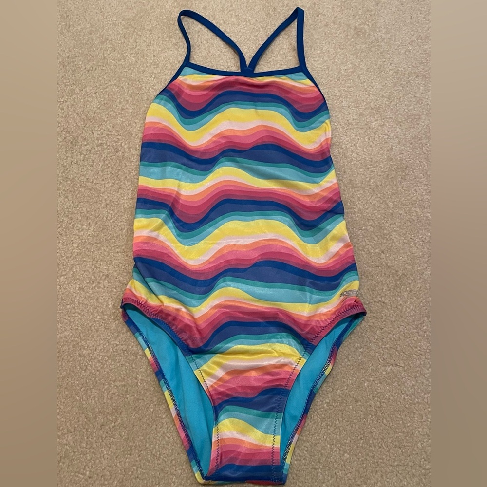 Speedo Women’s Multicolor Wavy Stripe One-Piece Swimsuit